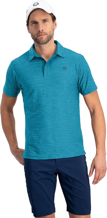 Three Sixty Six Golf Shirts for Men - Dry Fit Short-Sleeve Polo, Athletic Casual Collared T-Shirt