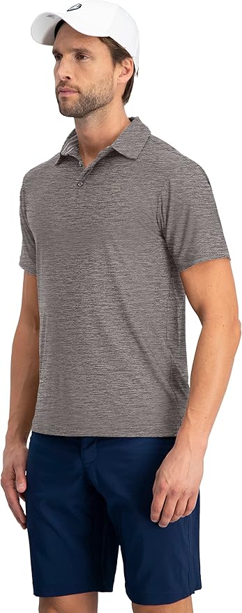 Three Sixty Six Golf Shirts for Men - Dry Fit Short-Sleeve Polo, Athletic Casual Collared T-Shirt