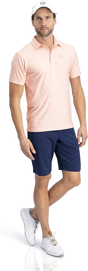 Three Sixty Six Golf Shirts for Men - Dry Fit Short-Sleeve Polo, Athletic Casual Collared T-Shirt