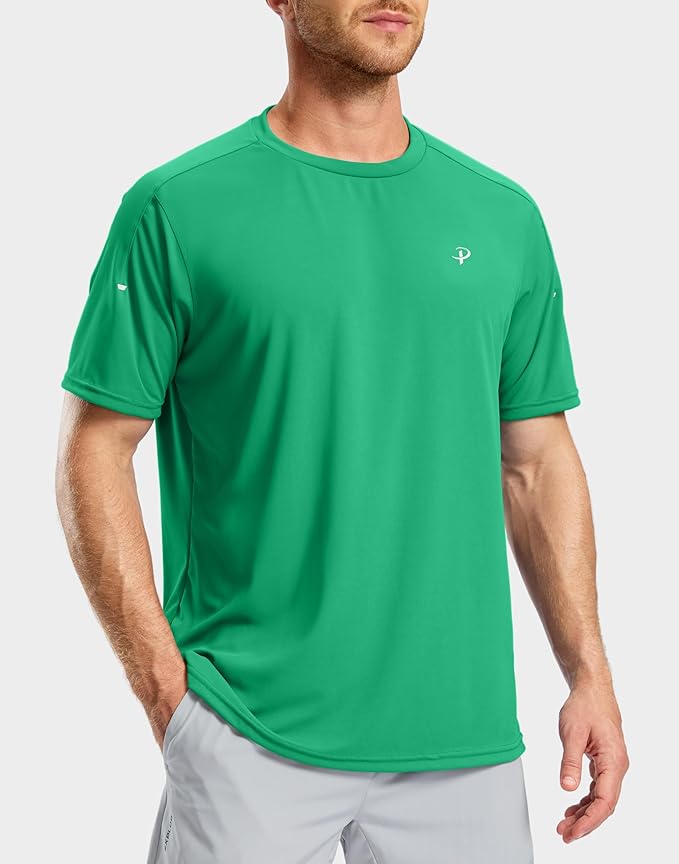 Pudolla Men's Workout Running T-Shirts Lightweight Quick Dry Athletic Gym Shirts for Men Short Sleeve Sport Tee Tops