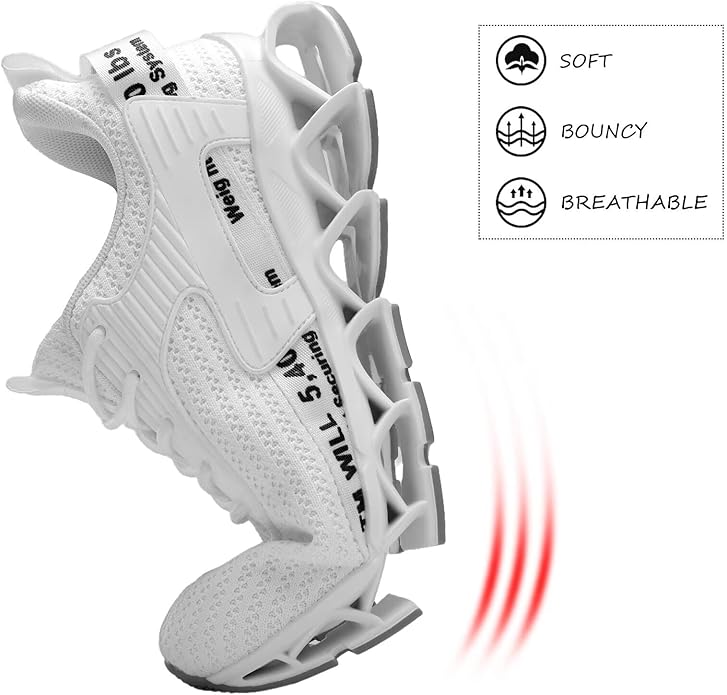 Vooncosir Men's Fashion Sneakers Breathable Mesh Running Shoes Blade Non Slip Soft Sole Casual Athletic Walking Shoes