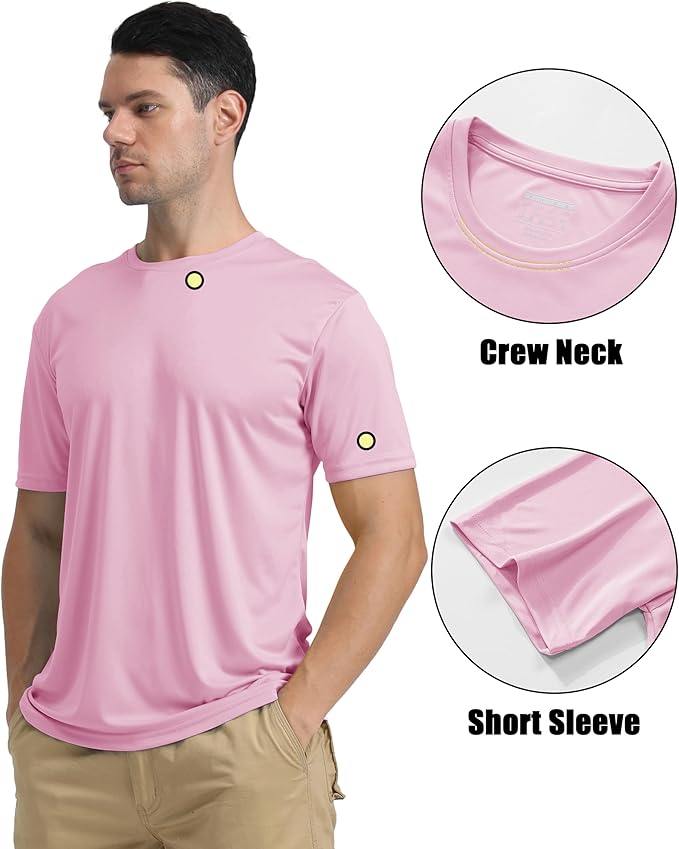 KEFITEVD Men's Short Sleeve UPF 50+ Sun Protection Shirts Quick Dry Rashguard Swim Shirt SPF Workout Fishing Athletic T-Shirt