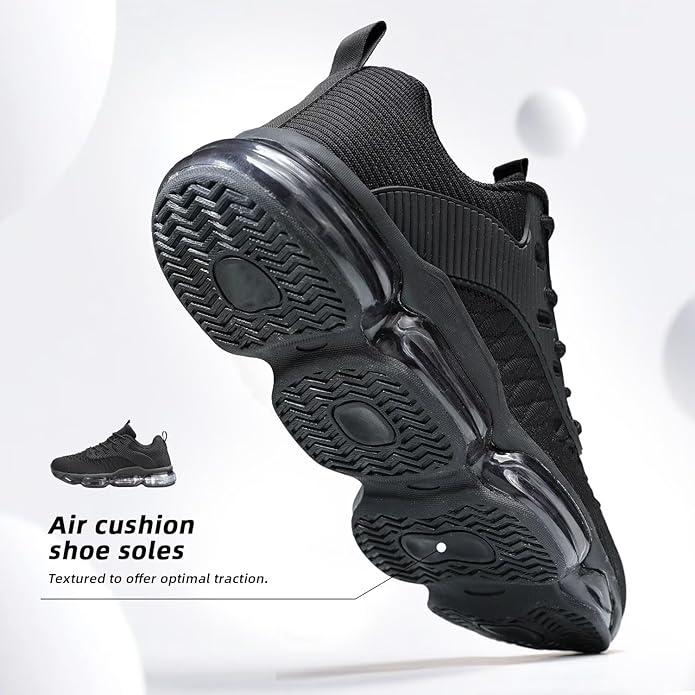 Mens Running Shoes Air Low Top Comfort Walking Lace Up Sneakers Breathable Fashion Tennis Sport Gym Fitness Cross Trainers