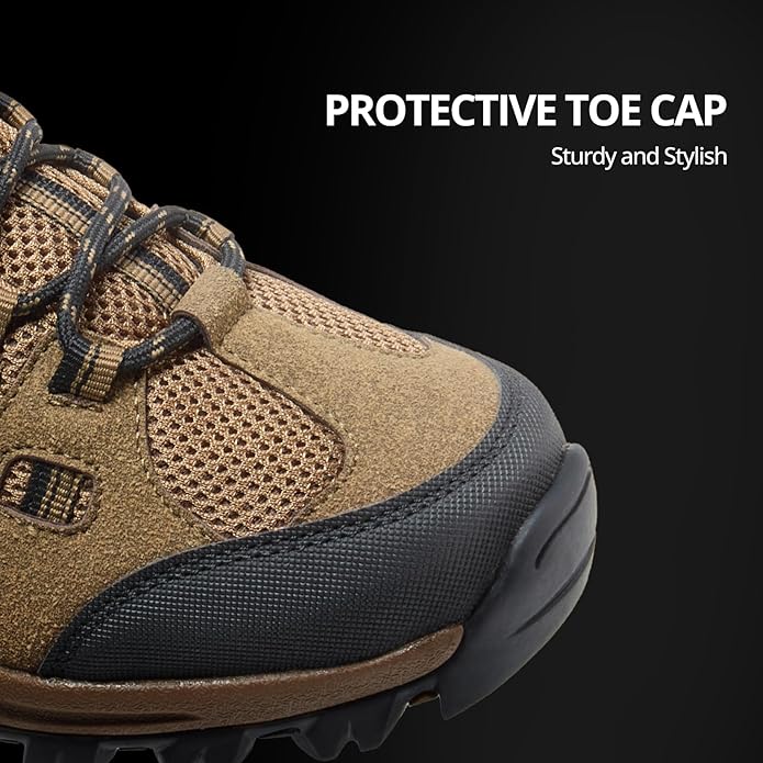 CAMELSPORTS Mens Hiking Shoes Walking Shoes for Men Outdoor Leather Mesh Lightweight Trail Sneakers