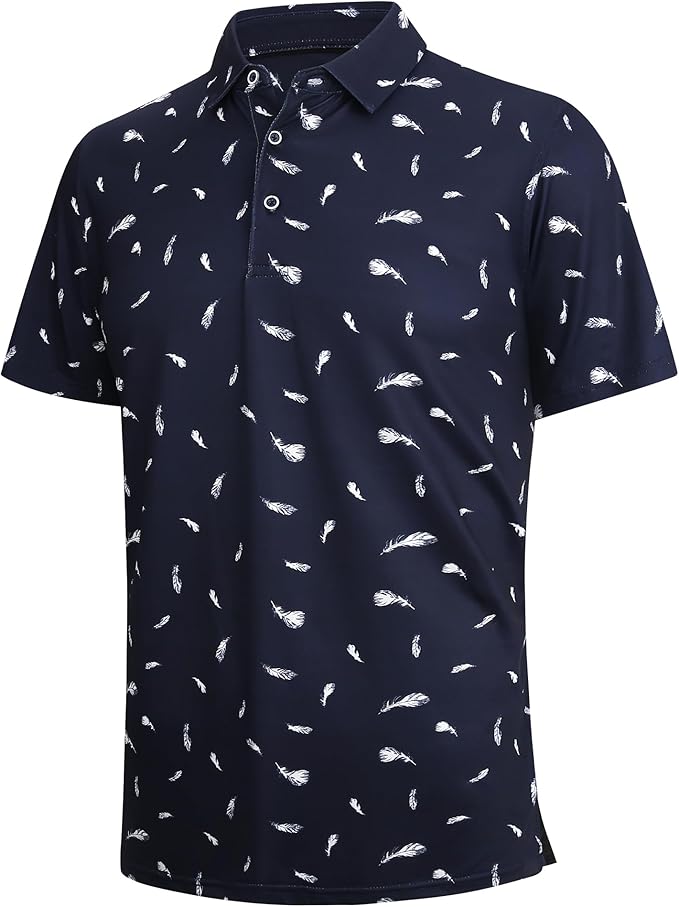 WARHORSEE Golf Polo Shirts for Men Short Sleeve Wrinkle Free 4 Way Stretch Moisture Wicking Performance Collared Tshirts