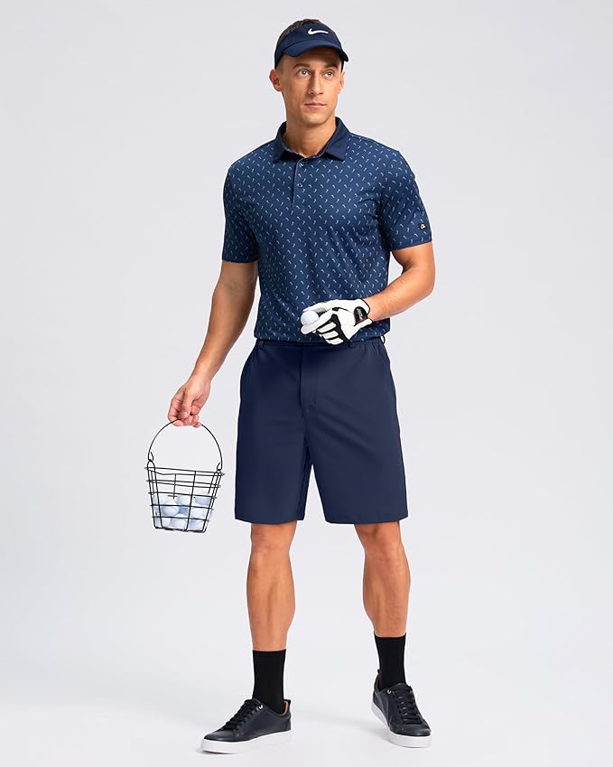 Pudolla Men's Casual Shorts 7"/9" Lightweight Golf Shorts with 3 Pockets Stretch Quick Dry Comfy Work Shorts