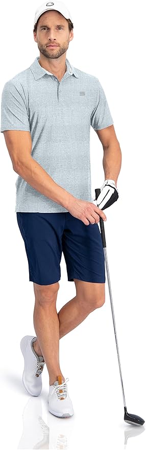 Three Sixty Six Golf Shirts for Men - Dry Fit Short-Sleeve Polo, Athletic Casual Collared T-Shirt