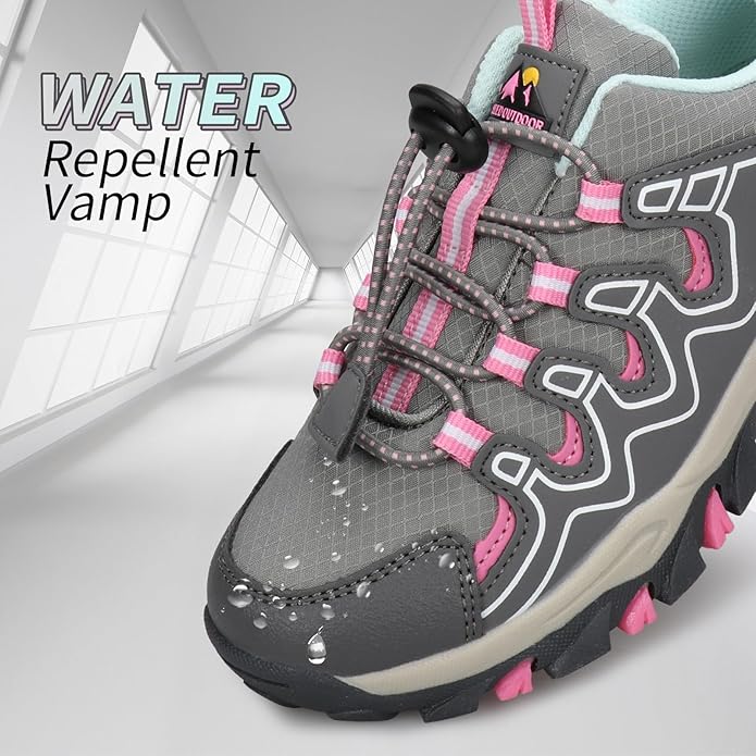 Kids Boys Running Shoes Waterproof Non-Slip Breathable Low-Top Outdoor Hiking Walking Sneakers (Little/Big Kids)