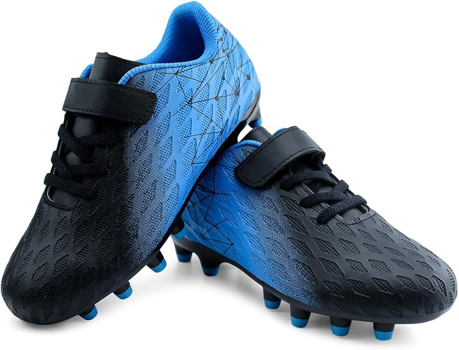 brooman Kids Firm Ground Soccer Cleats Boys Girls Athletic Outdoor Football Shoes