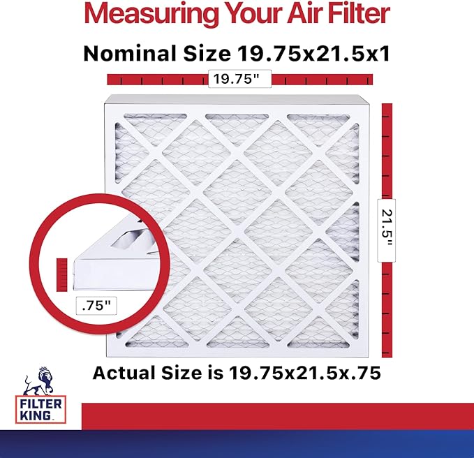 Filter King Air Filters 19.75x21.5x1 | 4-Pack | MERV 11 HVAC Pleated AC Furnace Filters | Actual Size 19.75 x 21.5 x .75"