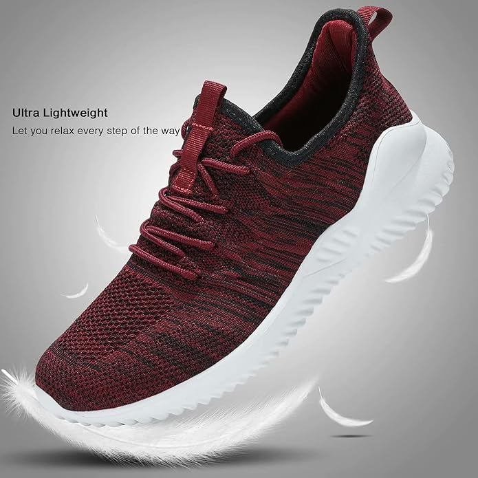 Mens Slip On Running Shoes Athletic Walking Trainers Lightweight Breathable Mesh Tennis Sneakers