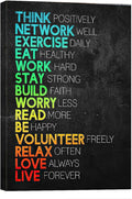 Think Positively Mindset Motivational Canvas Wall Art -Inspirational Office Wall Art Poster Quotes - Canvas Artwork Picture Print Framed for Home Office Bathroom Bedroom Wall Decor-16 x20