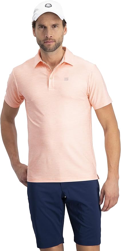 Three Sixty Six Golf Shirts for Men - Dry Fit Short-Sleeve Polo, Athletic Casual Collared T-Shirt