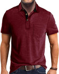 SEGANUP Men's Fashion Polo Shirts Short Sleeve Casual Cotton Golf Shirts Moisture Wicking Polo Shirt with Pocket
