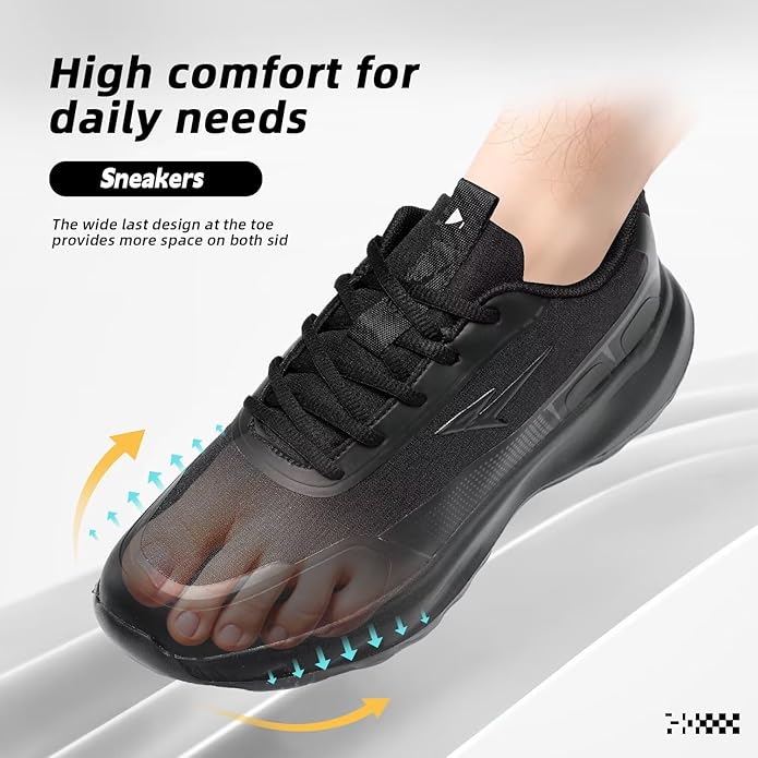Mens Trail Running Shoes Fashion Walking Hiking Non Slip Sneakers Tennis Cross Training Outdoor Casual Workout Trainers