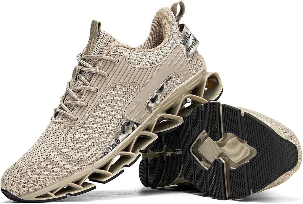 Vooncosir Men's Fashion Sneakers Breathable Mesh Running Shoes Blade Non Slip Soft Sole Casual Athletic Walking Shoes