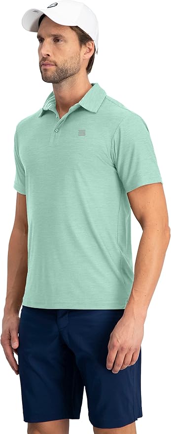 Three Sixty Six Golf Shirts for Men - Dry Fit Short-Sleeve Polo, Athletic Casual Collared T-Shirt