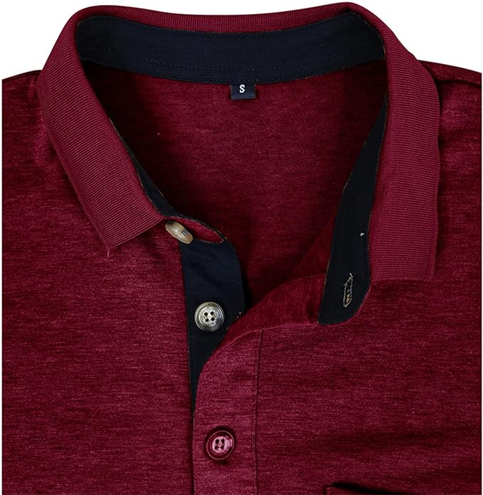 SEGANUP Men's Fashion Polo Shirts Short Sleeve Casual Cotton Golf Shirts Moisture Wicking Polo Shirt with Pocket