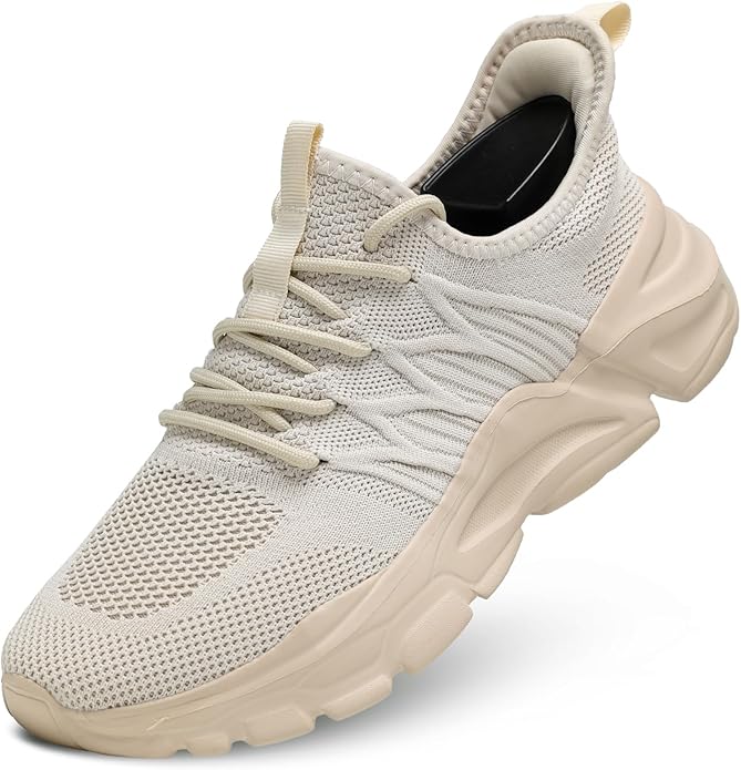 Mens Slip On Running Shoes Athletic Walking Trainers Lightweight Breathable Mesh Tennis Sneakers