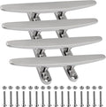 SHENGHUISS Boat Cleat 316 Stainless Steel Open Base Boat Dock Cleats Flat Top Mooring Cleat for Boat, Deck, Dock, Hook (4"/5"/6"/8"/10"/12")