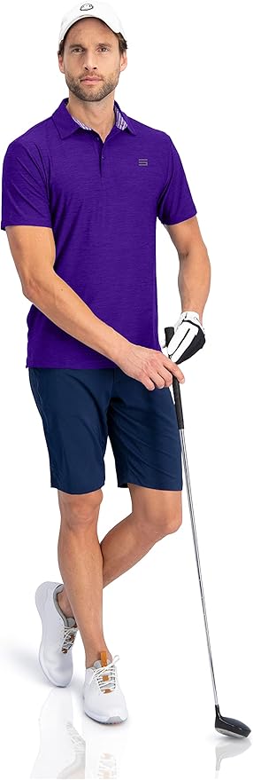 Three Sixty Six Golf Shirts for Men - Dry Fit Short-Sleeve Polo, Athletic Casual Collared T-Shirt