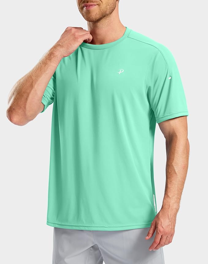 Pudolla Men's Workout Running T-Shirts Lightweight Quick Dry Athletic Gym Shirts for Men Short Sleeve Sport Tee Tops