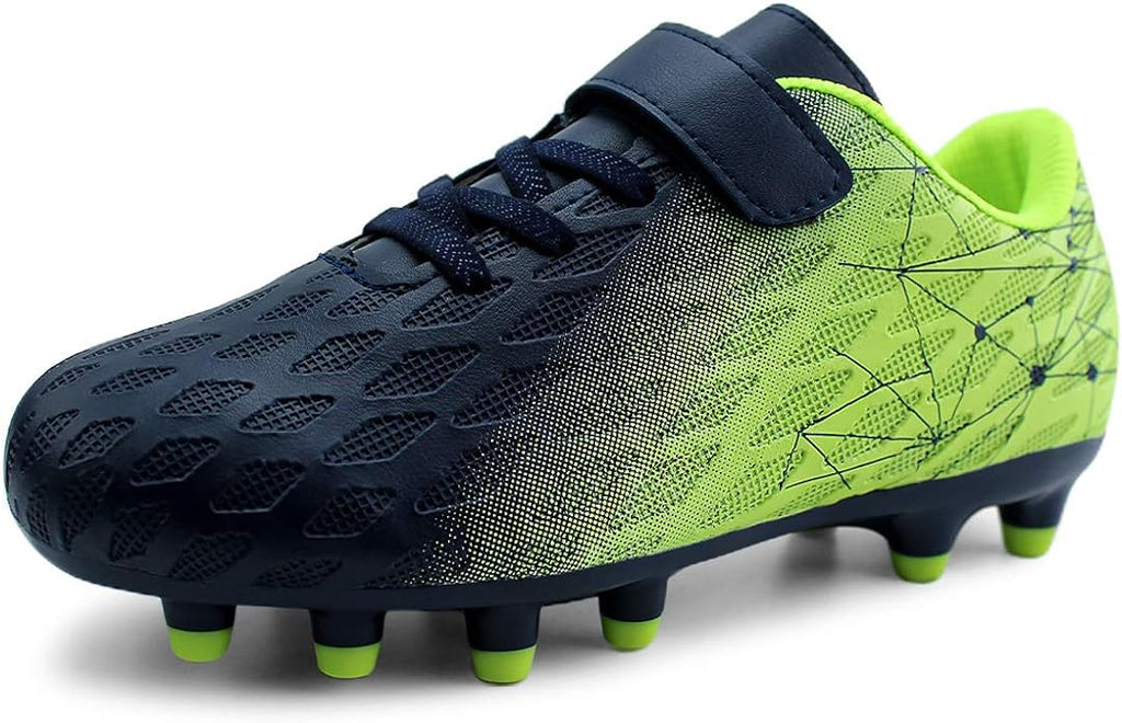 brooman Kids Firm Ground Soccer Cleats Boys Girls Athletic Outdoor Football Shoes