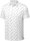 Golf Shirts for Men - Moisture Wicking Short Sleeve Performance Sport Casual Striped Collared Mens Polo Shirt