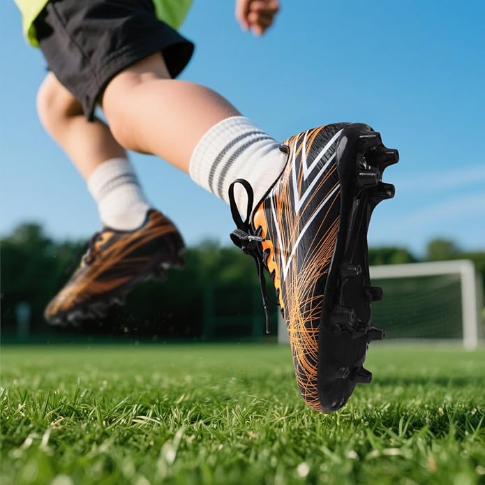 DREAM PAIRS Boys Girls Soccer Cleats Kids Youth Firm Ground Football Shoes for Little/Big Kid