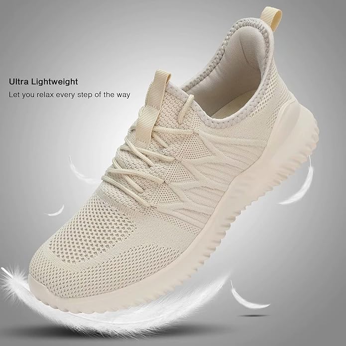 Mens Slip On Running Shoes Athletic Walking Trainers Lightweight Breathable Mesh Tennis Sneakers
