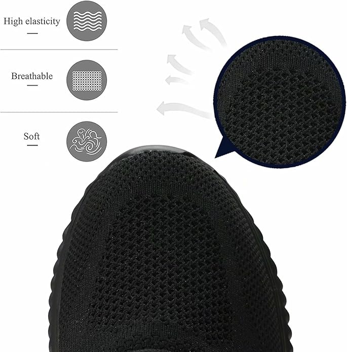 Mens Slip On Running Shoes Athletic Walking Trainers Lightweight Breathable Mesh Tennis Sneakers