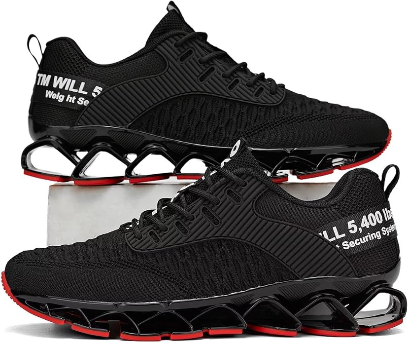 Vooncosir Men's Fashion Sneakers Breathable Mesh Running Shoes Blade Non Slip Soft Sole Casual Athletic Walking Shoes
