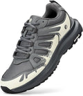 FitVille Men's Wide Hiking Shoes Water Repellent Trekking Trails Outdoor Sneakers Cushioned Lightweight Walking Running Shoes with Arch Support