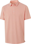 Golf Shirts for Men - Moisture Wicking Short Sleeve Performance Sport Casual Striped Collared Mens Polo Shirt