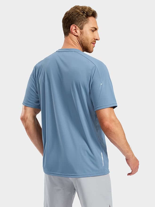 Pudolla Men's Workout Running T-Shirts Lightweight Quick Dry Athletic Gym Shirts for Men Short Sleeve Sport Tee Tops