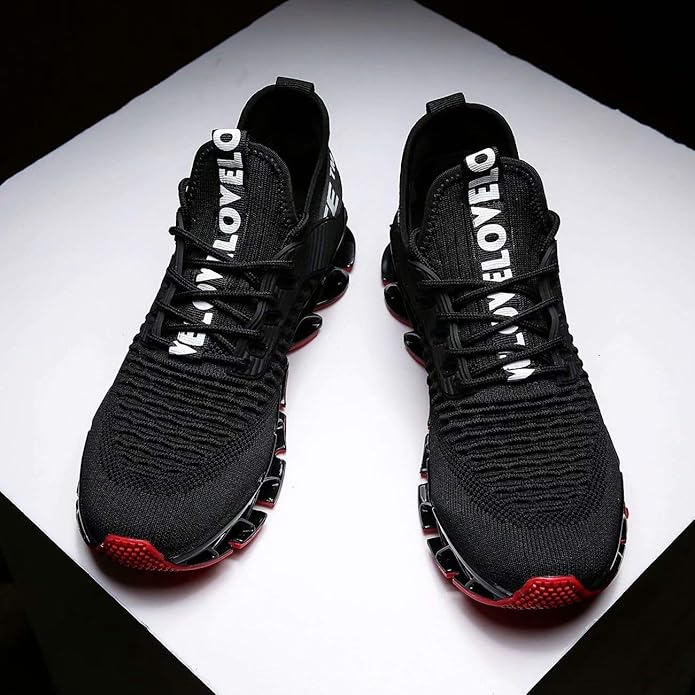 Vooncosir Men's Fashion Sneakers Breathable Mesh Running Shoes Blade Non Slip Soft Sole Casual Athletic Walking Shoes