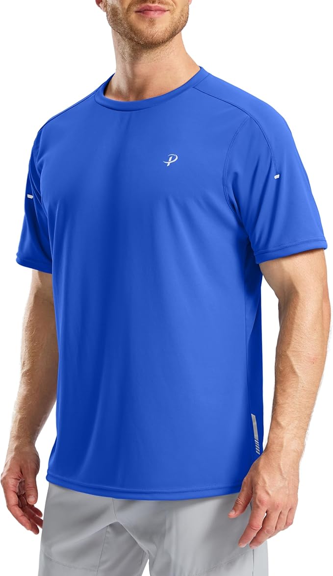 Pudolla Men's Workout Running T-Shirts Lightweight Quick Dry Athletic Gym Shirts for Men Short Sleeve Sport Tee Tops