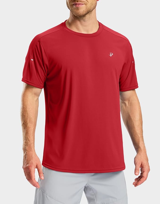 Pudolla Men's Workout Running T-Shirts Lightweight Quick Dry Athletic Gym Shirts for Men Short Sleeve Sport Tee Tops