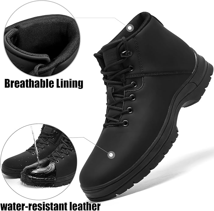 Mens Lightweight Hiking Boots Water Resistant Mid Ankle Work Casual Hiker Trekking Outdoor Boots Anti Slip Hiking Shoes
