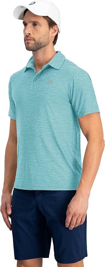 Three Sixty Six Golf Shirts for Men - Dry Fit Short-Sleeve Polo, Athletic Casual Collared T-Shirt