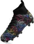 Boys' Soccer Shoes Kids Firm Ground Soccer Cleats Girls Athletic Sneakers Outdoor Turf Football Shoes for Little/Big Kid