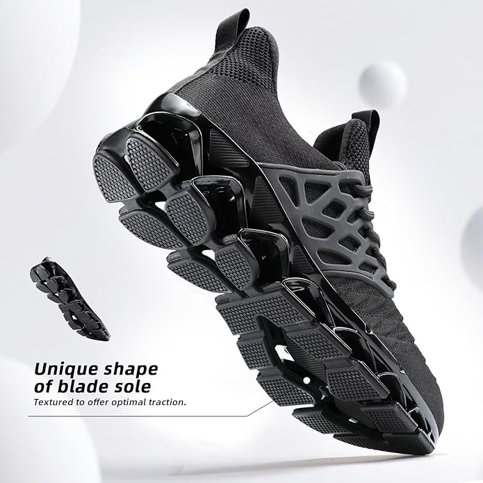 Men's Slip on Walking Running Shoes Blade Tennis Casual Fashion Sneakers Comfort Non Slip Work Sport Athletic Trainer