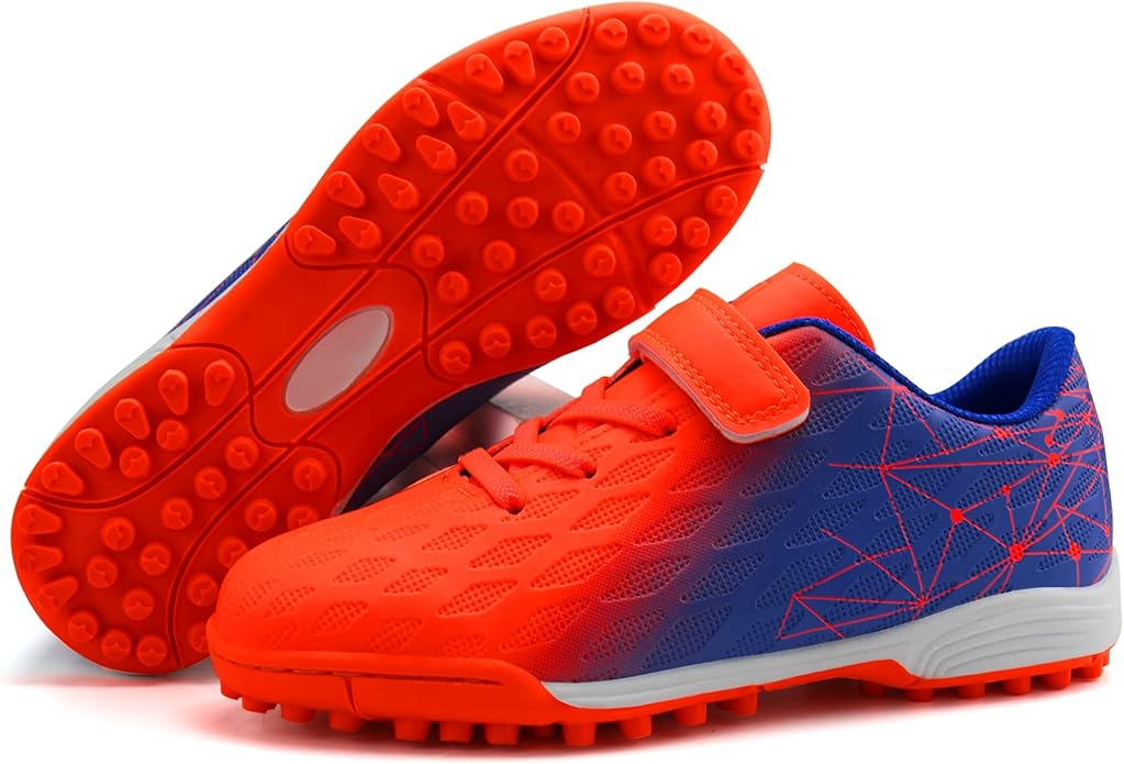 brooman Kids Indoor Soccer Shoes Boys Girls Soccer Cleats Athletic Turf Shoes