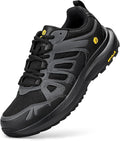 FitVille Men's Wide Hiking Shoes Water Repellent Trekking Trails Outdoor Sneakers Cushioned Lightweight Walking Running Shoes with Arch Support