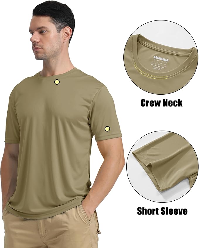 KEFITEVD Men's Short Sleeve UPF 50+ Sun Protection Shirts Quick Dry Rashguard Swim Shirt SPF Workout Fishing Athletic T-Shirt