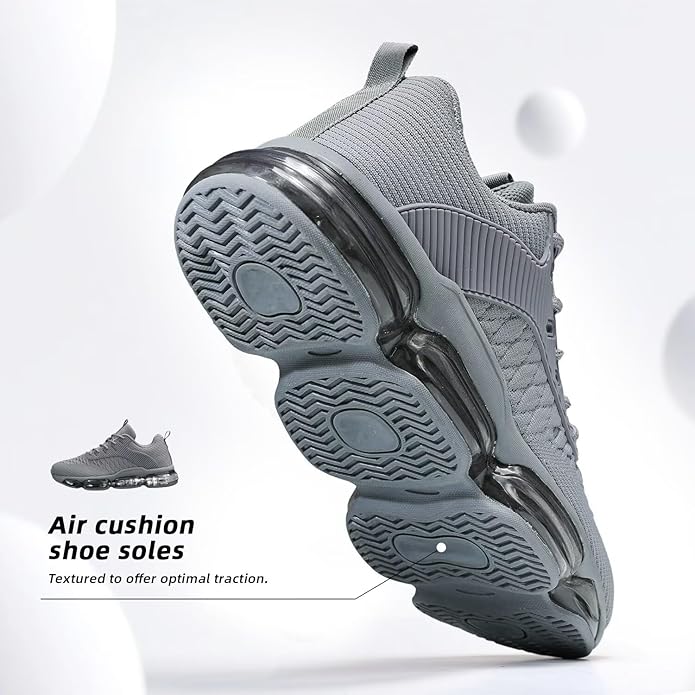 Mens Running Shoes Air Low Top Comfort Walking Lace Up Sneakers Breathable Fashion Tennis Sport Gym Fitness Cross Trainers