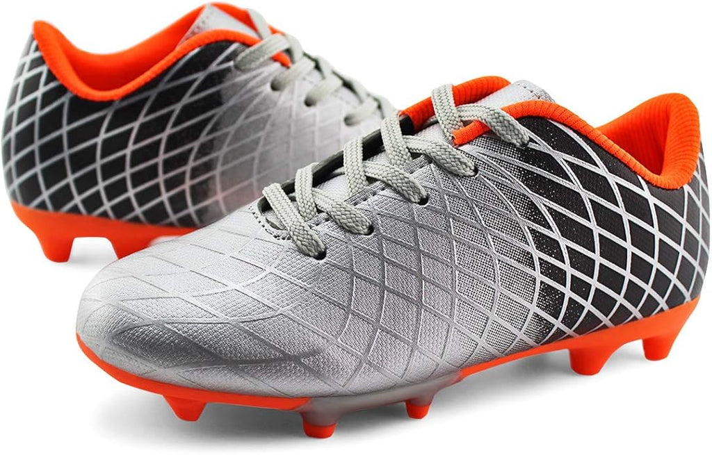 JABASIC Kids Outdoor Soccer Cleats Athletic Firm Ground Football Shoes
