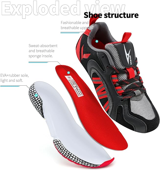 WETIKE Boy's Shoes Mesh Slip on Lightweight Running Sneakers