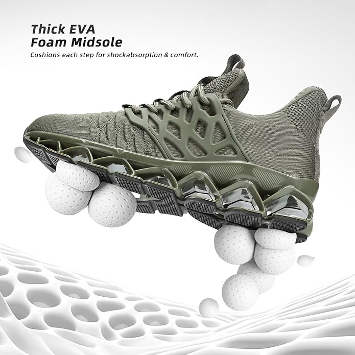 Men's Slip on Walking Running Shoes Blade Tennis Casual Fashion Sneakers Comfort Non Slip Work Sport Athletic Trainer