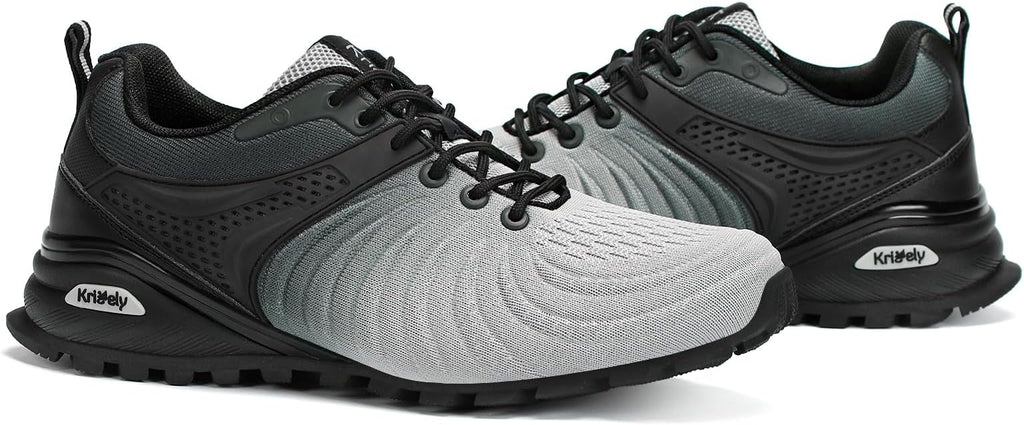 Kricely Men's Walking Shoes Breathable Lightweight Fashion Sneakers Non Slip Sport Gym Jogging Trail Running Shoes